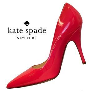 KATE Spade liquorice lipstick pink patent leather high heel pumps Sz 6.5🇨🇦